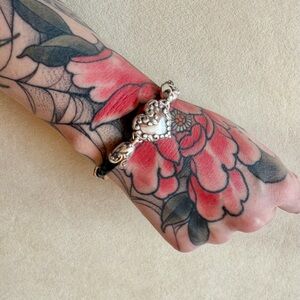 Brighton Silver Heart Bracelet with Leather Cord